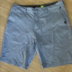 Quiksilver Men's Slate Gray /Blue Flat Front Amphibian Shorts